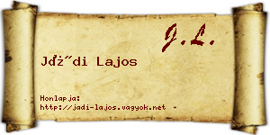 Jádi Lajos névjegykártya